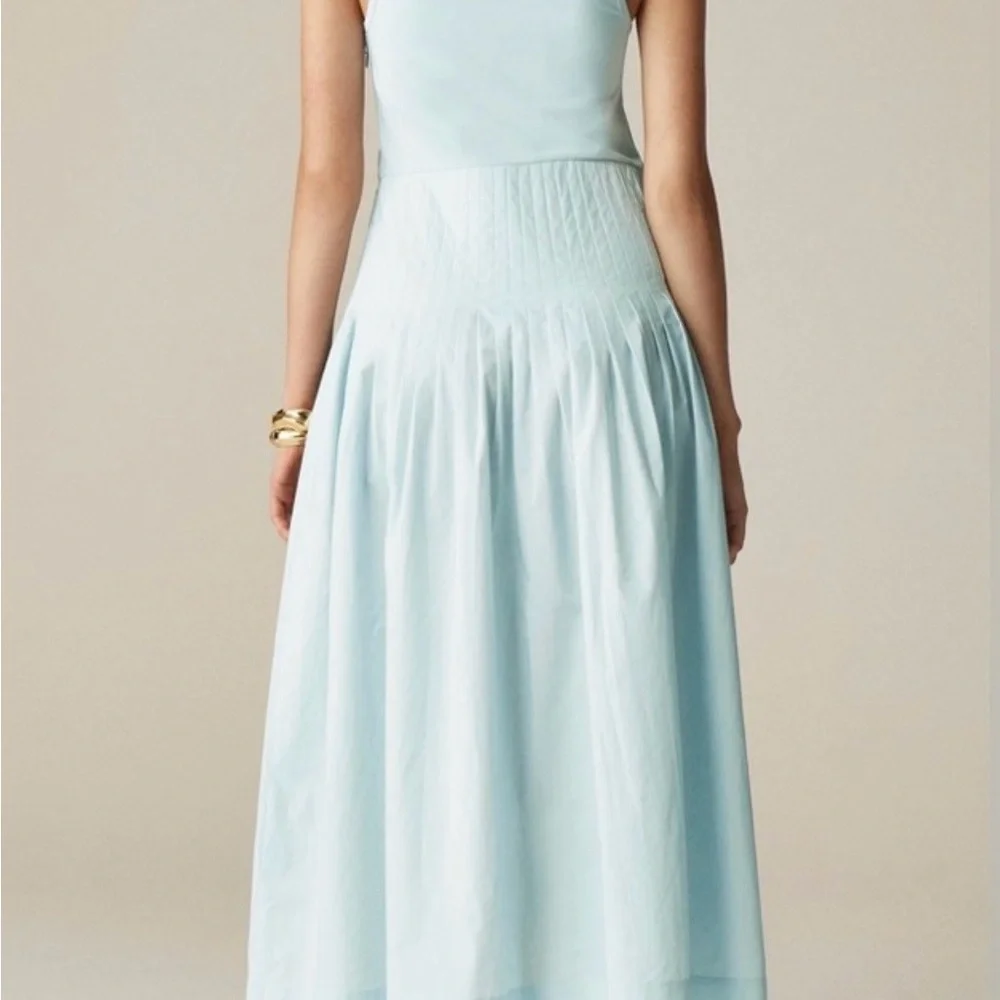 J. Crew light blue pin tuck mix dress
